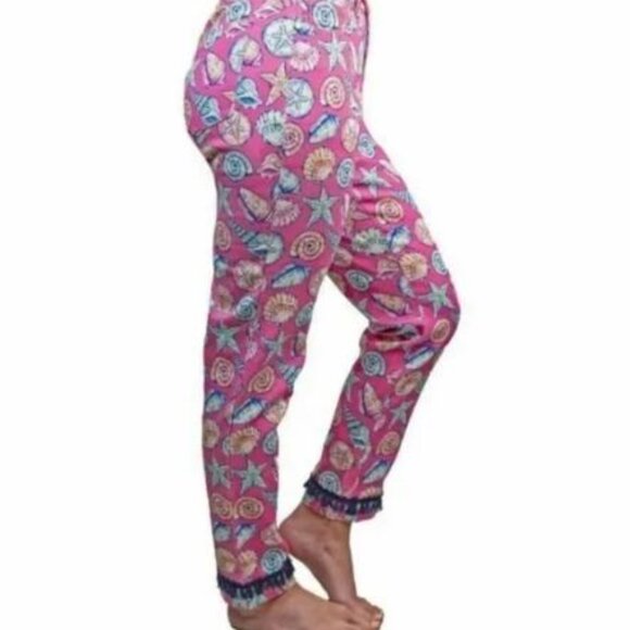 Simply Southern Pants - Simply Southern Seashells Pink Jeans with Fringe Sz M